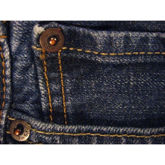 LEVIS 511 CUTOFF JEANS SHORTS Mens W 39 MEASURED Blue Denim Bermuda Hiking 2 - Picture 5 of 10